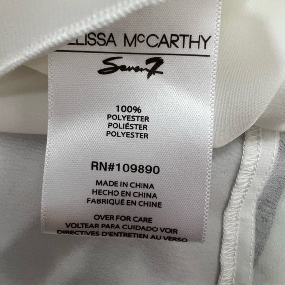 Melissa Mccarthy Seven7 Tank Top Womens Shirt White Sheer Side Slit Plus 3X New - Picture 10 of 10